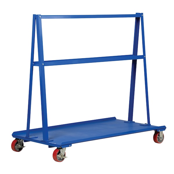 Blue Steel A-Frame Cart 2000lb Capacity 30x60 In. w/4 5x2 Casters